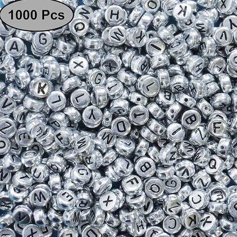 Letter Beads 1000pcs Acrylic Alphabet Letter Beads A-Z Letter for Jewelry Making (Gold) in Kuwait