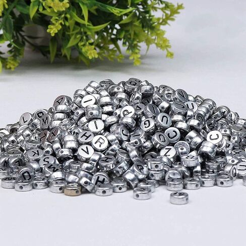 Letter Beads 1000pcs Acrylic Alphabet Letter Beads A-Z Letter for Jewelry Making (Gold) in Kuwait