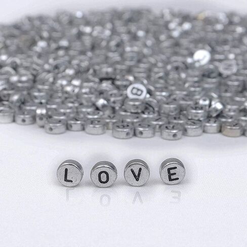 Letter Beads 1000pcs Acrylic Alphabet Letter Beads A-Z Letter for Jewelry Making (Gold) in Kuwait