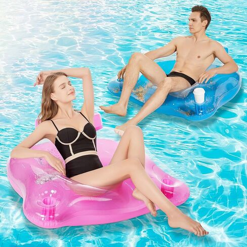 مجموعة من 2 طوف استلقاء قابل للنفخ في حمام السباحة، مفرش سرير هوائي لحمام السباحة لحفلات الصيف in Kuwait