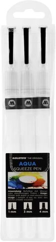 MOLOTOW Aqua Ink Empty Squeeze Pen 3-Pen Set, 1mm, 3mm, 4mm Tips, 1 Set (727.110) in Saudi Arabia