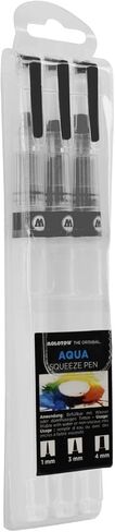 MOLOTOW Aqua Ink Empty Squeeze Pen 3-Pen Set, 1mm, 3mm, 4mm Tips, 1 Set (727.110) in Saudi Arabia