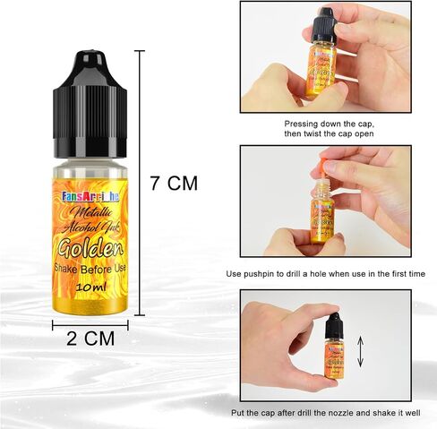 Metallic Alcohol Ink Set - 20 Metal Colors, Concentrated Alcohol-Based Ink, Epoxy Resin Paint Dye for Resin Coasters, Acrylic Painting, Tumbler Making,10 ml Each in Kuwait