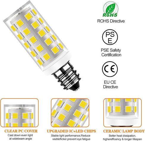 HUIMEIJIA برغي لمبة LED 4W 40W مكافئة لآلة الخياطة ضوء AC 110-130V C7 إلى جزء استبدال الهالوجين 1034d متوافق مع xl2610 2340cv 2600i لمبة ضوء النهار الأبيض حزمة من 2 in Kuwait
