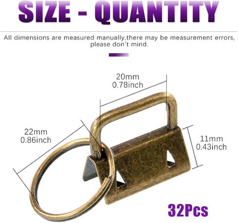 Swpeet 32 Sets 1" 25mm Sliver Fob Hardware with 1Pcs Key Fob Pliers, Glass Running Pliers Tools with Flat Jaws, Studio Running Pliers Attach Rubber Tips Perfect for Key Fob Hardware Install in Saudi Arabia