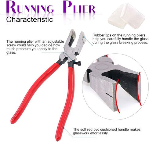 Swpeet 32 Sets 1" 25mm Sliver Fob Hardware with 1Pcs Key Fob Pliers, Glass Running Pliers Tools with Flat Jaws, Studio Running Pliers Attach Rubber Tips Perfect for Key Fob Hardware Install in Saudi Arabia