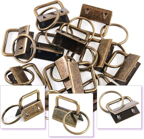 Swpeet 32 Sets 1" 25mm Sliver Fob Hardware with 1Pcs Key Fob Pliers, Glass Running Pliers Tools with Flat Jaws, Studio Running Pliers Attach Rubber Tips Perfect for Key Fob Hardware Install in Saudi Arabia