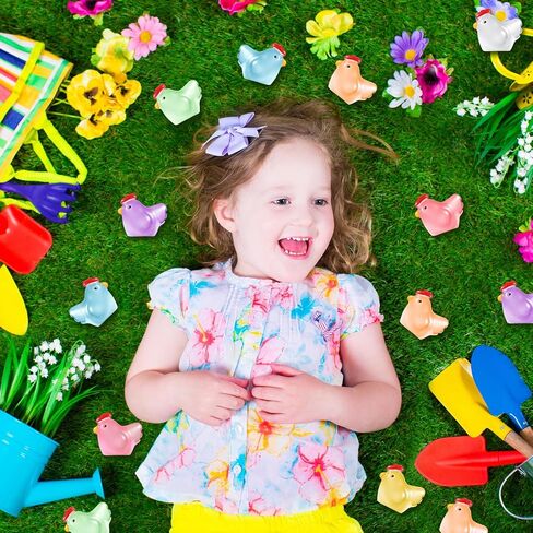 Wedding Pails 80 Pcs Mini Luminous Chicken, Glow in The Dark Chicken Miniature Chick Figures Tiny Resin Ornament for Fairy Garden Landscape Aquarium Dollhouse Garden in Kuwait