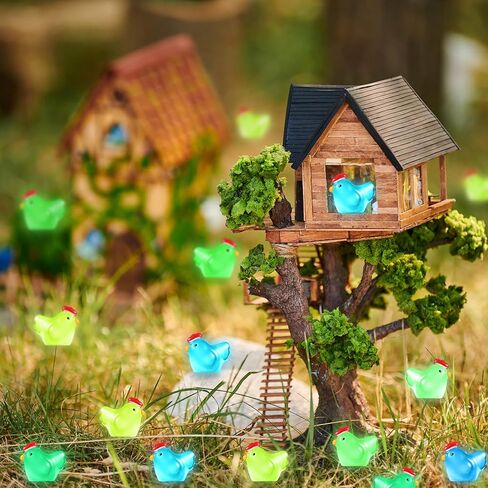 Wedding Pails 80 Pcs Mini Luminous Chicken, Glow in The Dark Chicken Miniature Chick Figures Tiny Resin Ornament for Fairy Garden Landscape Aquarium Dollhouse Garden in Kuwait
