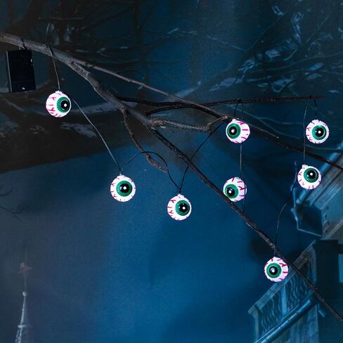 HollyHOME Halloween مقلة العين الديكور الصوت المنشط مقل العيون مخيف مع أضواء LED وصوت زاحف لوازم حفلات الهالوين 72 بوصة in Kuwait