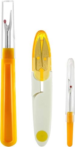 مجموعة ادوات ازالة الخيوط والخيوط من قطعتين، اداة ازالة خيوط الخياطة الحادة مع مقابض مريحة لاعمال الابر وخياطة الملابس in Kuwait