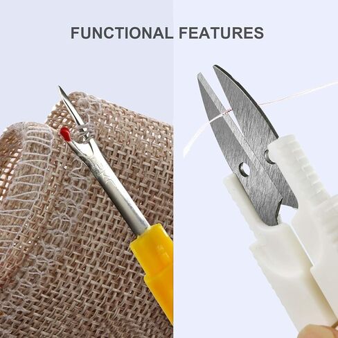 مجموعة ادوات ازالة الخيوط والخيوط من قطعتين، اداة ازالة خيوط الخياطة الحادة مع مقابض مريحة لاعمال الابر وخياطة الملابس in Kuwait
