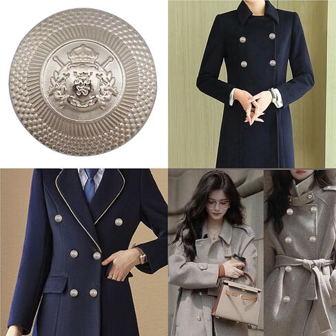 اف اند جي مجموعة ازرار بليزر معدنية فضية لامعة عالية الجودة من 14 قطعة مقاس 15 ملم 23 ملم للبليزر والبدلات والمعاطف الرياضية والزي الرسمي والجاكيتات in Kuwait