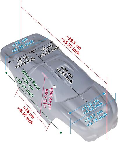 SummitLink Compatible Custom Body Eagle Style Replacement for 1/10 Scale RC Car or Truck (Truck not Included) R-ST-01 in Saudi Arabia