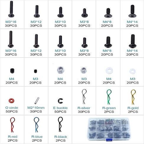 Aluminum RC Car Repair Work Stand Repair Tool Set 360 Degree Rotation and 610PCS RC Screws Kit for 1/8 1/10 1/12 1/16 1/18 RC Car Truck Scale Crawler (RC Work Stand+ RC Screws Kit) in Saudi Arabia