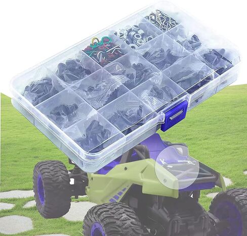 Aluminum RC Car Repair Work Stand Repair Tool Set 360 Degree Rotation and 610PCS RC Screws Kit for 1/8 1/10 1/12 1/16 1/18 RC Car Truck Scale Crawler (RC Work Stand+ RC Screws Kit) in Saudi Arabia