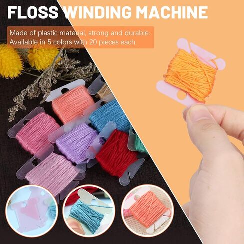 Tanstic 157Pcs Embroidery Floss Organizer Kit, Include 50 Color Embroidery Floss, Floss Bobbins, Bobbin Winder, Stickers, Needle Threader, Ruler, Scissor with 36 Compartments Jewelry Storage Box in Saudi Arabia