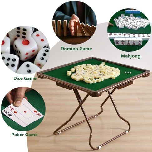 طاولة MEIMAI Mahjong، طاولات بطاقات مقاس 35 بوصة مربعة قابلة للطي مع 4 حاملات أكواب و4 أدراج لـ 4 أشخاص، طاولة Majiang لسطح المكتب مقاومة للاهتراء لبطاقات البوكر، Mahjong، ألعاب الطاولة in Saudi Arabia