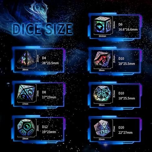 مجموعة نرد LED مكونة من 7 قطع، نرد DND قابل لإعادة الشحن مع صندوق شحن، هز لإضاءة النرد الملون، ZHOORQI Dungeons & Dragons Dice USB شحن، نرد لعب الأدوار لألعاب الطاولة D&D (كرة القدم-3 ألوان) in Kuwait