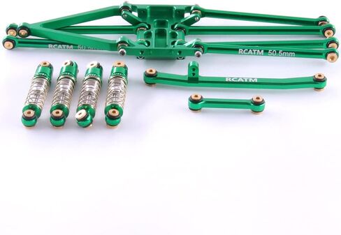 RCATM SCX24 قضيب توجيه مطور ممتص الصدمات من سبائك الألومنيوم دعم علبة تروس للإطار المحوري للسيارة 1/24 RC المتتبع (طقم أخضر) in Kuwait