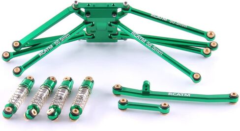 RCATM SCX24 قضيب توجيه مطور ممتص الصدمات من سبائك الألومنيوم دعم علبة تروس للإطار المحوري للسيارة 1/24 RC المتتبع (طقم أخضر) in Kuwait