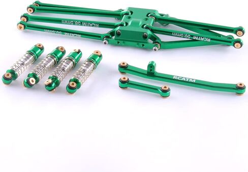 RCATM SCX24 قضيب توجيه مطور ممتص الصدمات من سبائك الألومنيوم دعم علبة تروس للإطار المحوري للسيارة 1/24 RC المتتبع (طقم أخضر) in Kuwait