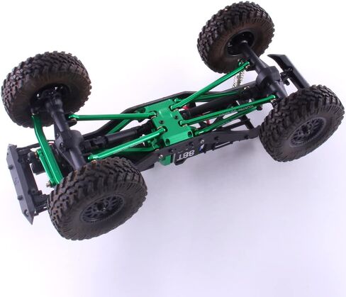 RCATM SCX24 قضيب توجيه مطور ممتص الصدمات من سبائك الألومنيوم دعم علبة تروس للإطار المحوري للسيارة 1/24 RC المتتبع (طقم أخضر) in Kuwait