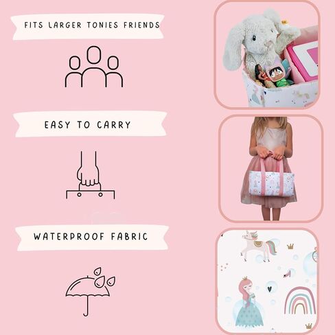 Fireheart Family Carrying Case Compatible with Toniebox | Nylon Carrying Case | Waterproof Storage for Tonies Box, Tonie Figures, Headphones | 11.5 in. x 5.5 in. x 5.5 in. | Easy for Travel in Saudi Arabia
