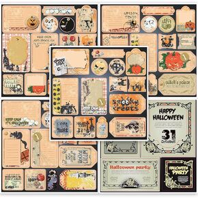 ملصقات هالوين بنمط قديم من ALOHA SUN - ملصقات عطلة كلاسيكية لهدايا الأطفال، الحرف اليدوية، التخطيط، سجل القصاصات والمجلات (10 قطع) in Kuwait