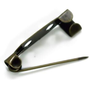 ALL in ONE 50pcs Brooch Badge Pin Back Safety Pins for DIY (Antique Bronze 20MM)
