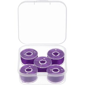 HARFINGTON Prewound Bobbin Thread Set of 5pcs with Storage Plastic Case for Embroidery and Sewing Machine, Blue Green in Kuwait