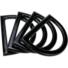 Geesatis 4 Pcs Transparent Purse Handles Handbag Handles Wallet Handles Plastic Bag Round Handles for Bag Making Handicraft DIY Bags, Clear & Circle