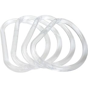 Geesatis 4 Pcs Transparent Purse Handles Handbag Handles Wallet Handles Plastic Bag Round Handles for Bag Making Handicraft DIY Bags, Clear & Circle