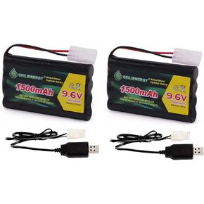 حزمة بطارية GEILIENERGY 9.6V NI-MH القابلة لإعادة الشحن مع موصل Tamiya القياسي لسيارة RC والروبوتات وOTC Genisys 239180 وماسح ضوئي EVO (عبوة واحدة) in Kuwait
