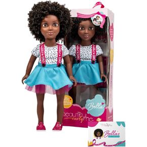 Beautiful Curly Me Bella 18 inch Natural Curly Hair Black Doll, Medium Brown Skin Tone, African American Doll with Curls and Includes Book of Affirmations in Saudi Arabia