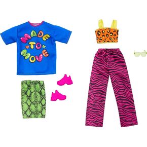 Barbie Clothes, Fashion and Accessory 2-Pack Dolls, 2 Vibrant Outfits with Styling Pieces for Complete Looks