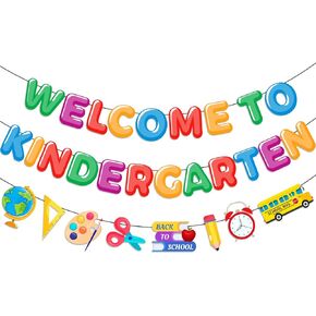لافتة Welcome To Kindergarten، ديكورات الفصول الدراسية لرياض الاطفال تتضمن لافتة لوحة اعلانات Welcome To Kindergarten واكليل اقلام رصاص مرحبا بكم في رياض الاطفال لديكورات العودة الى المدرسة in Kuwait