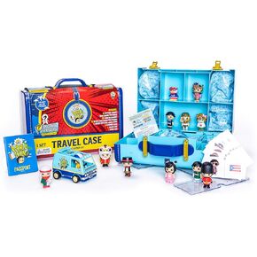 Ryan’s World Tour Suitcase, 12 Country Themed Mystery Micro Figures With Matching Stickers, Exclusive Vehicle, Educational Passport Book, Display Stands To Show Off Collection, Storage Suitcase in Kuwait