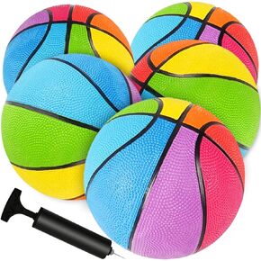 Mini Basketball (5 Pack) Small Basketball for Kids, 7 inch Basketball - Indoor Outdoor Game Balls Free Pump Include