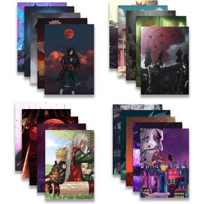 SoulAbiti Anime Poster Set - 20 Posters (A4 sized, Madara, Uchiha Sasuke, Sage Jiraya, Hatake Kakashi, and Pain More) with Double-Sided Tape Multicolor in Saudi Arabia