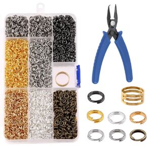 2881pcs 24 Colors 6mm Open Jump Rings Assortment Kit with Jewelry Pliers, Aluminum Jewelry Making Supplies Findings Kit for DIY Earrings Necklace Repair Jewelry Making Accessories in Saudi Arabia