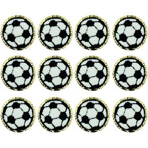 SaktopDeco 12 PCS Soccer Ball Patch Gold Edges Chenille Patches Football Iron On Patch Sports Patches for Hat Bags DIY Repair in Saudi Arabia