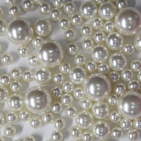 Coral Pearl Vase Fillers - 120 pcs 0.75 LB Faux Pearl Beads 14mm 20mm 30mm Assorted with 3200 pcs Clear Water Beads Included for Home Wedding Events decroation (Coral, 120 pcs)