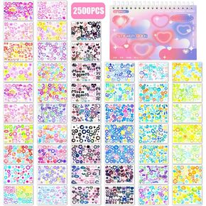 RYKOMO 2500 PCS Korean Photocard Stickers Book Self-Adhesive Kpop Scrapbook Stickers Heart Ribbons Butterfly Stars Cute Deco Stickers for Scrapbooking DIY Craft Aesthetic Decorate in Kuwait