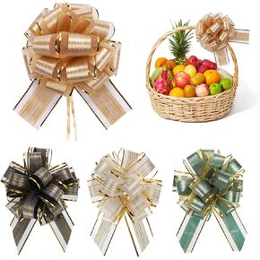 20 قطعة من شريط تغليف الهدايا على شكل فيونكة سحب كبيرة لسلال هدايا الزفاف، شريط لف هدايا ملون، فيونكات سحب وهدايا تزيين وتزيين الزهور in Kuwait