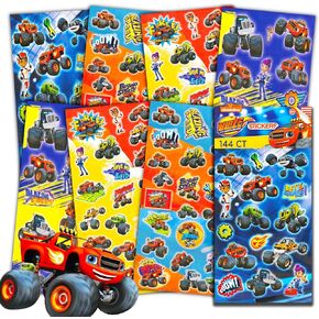 Nick Shop Blaze and The Monster Machines Party Supplies Stickers Pack ~ 144 Blaze Stickers for Loot and Goodie Bag Stuffers, Rewards, and More (8 Party Favors Sheets),Blaze birthday Party Supplies in Kuwait