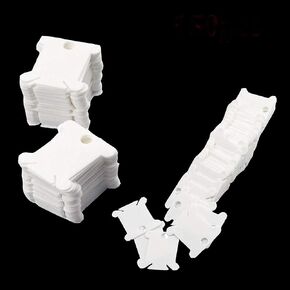 glacely 150 Pieces White Plastic Floss Bobbins – Embroidery Thread Cards Cross Stitch Bobbin – Floss Winder in Kuwait