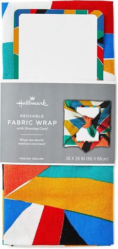 Hallmark Reusable Fabric Gift Wrap (1 Sheet: 26" x 26", Black and White Dots and Stripes) for Birthdays, Mother's Day, Weddings, Engagements, Graduations and More in Saudi Arabia