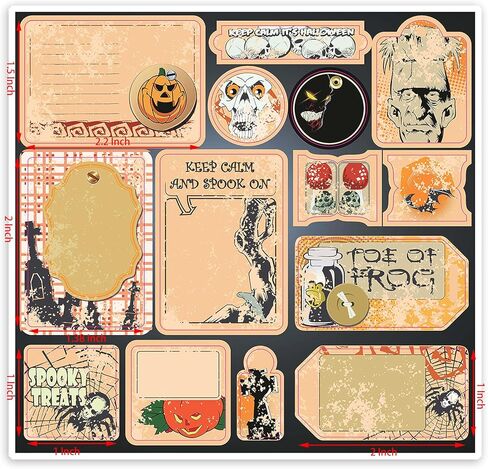 ملصقات هالوين بنمط قديم من ALOHA SUN - ملصقات عطلة كلاسيكية لهدايا الأطفال، الحرف اليدوية، التخطيط، سجل القصاصات والمجلات (10 قطع) in Kuwait