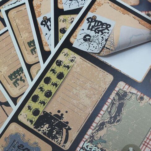 ملصقات هالوين بنمط قديم من ALOHA SUN - ملصقات عطلة كلاسيكية لهدايا الأطفال، الحرف اليدوية، التخطيط، سجل القصاصات والمجلات (10 قطع) in Kuwait